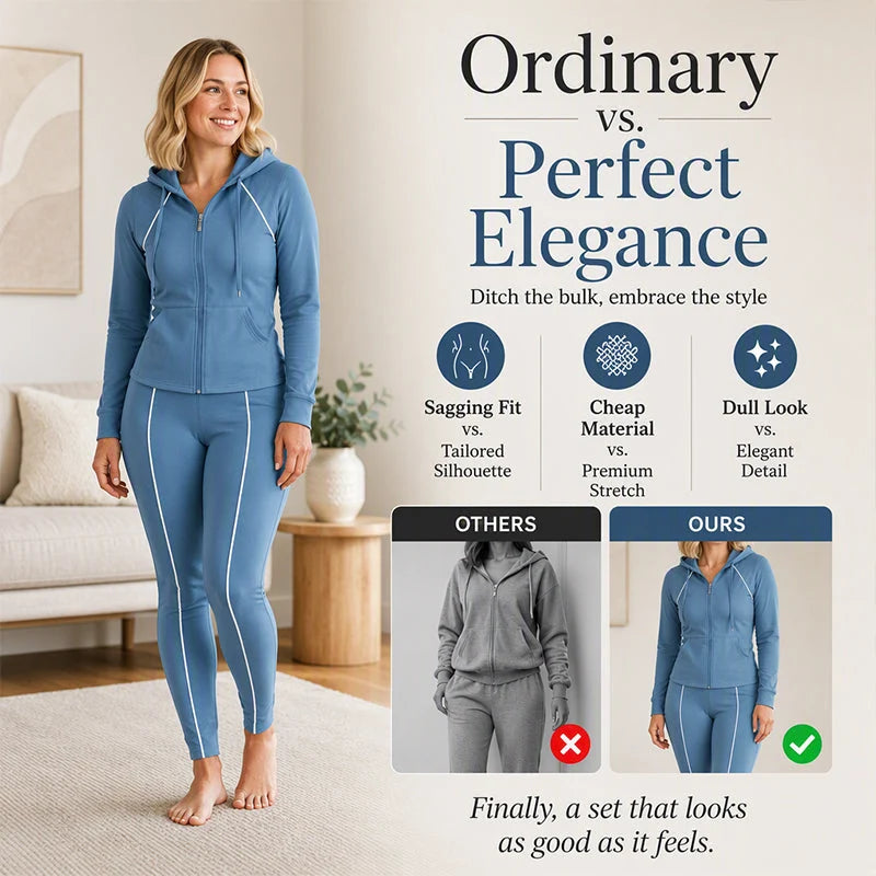 Women's Athletic Zip-Up Hoodie and Pants Set