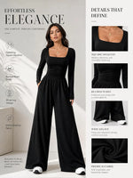 Square Neck Knit Jumpsuit