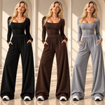 Square Neck Knit Jumpsuit