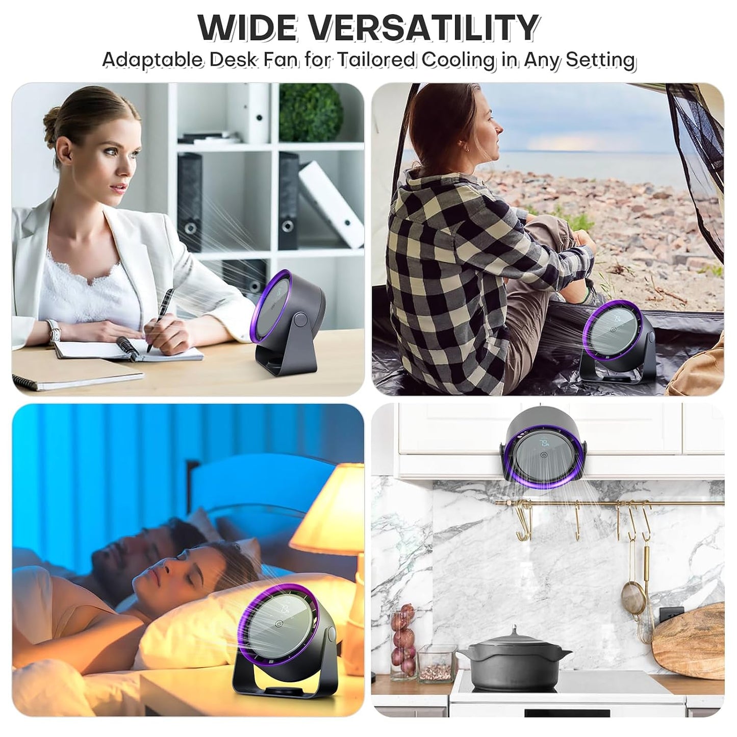 BreezeClip Quiet Rechargeable Desk Fan